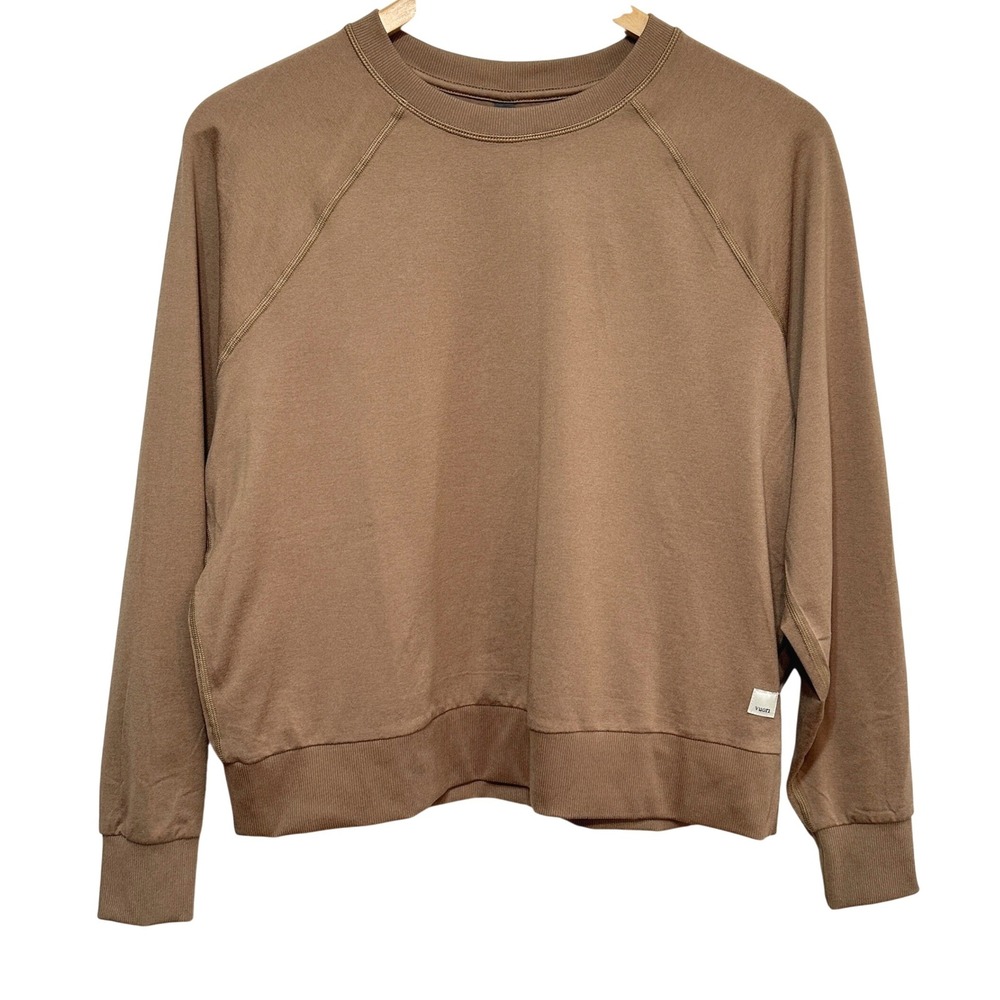 Vuori Halo Crewneck Pullover Sweatshirt Women Small Brown Activewear Lightweight